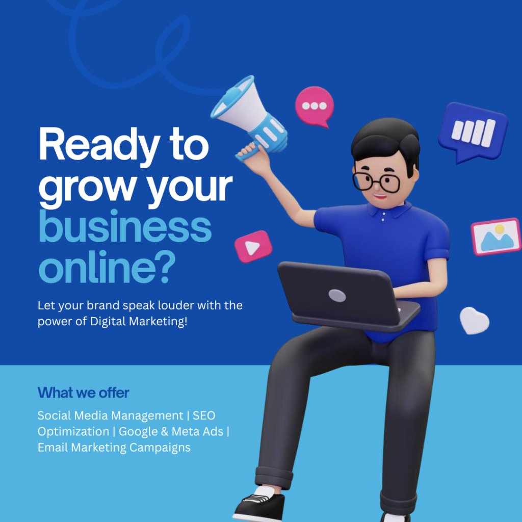blue and white modern digital marketing social media post